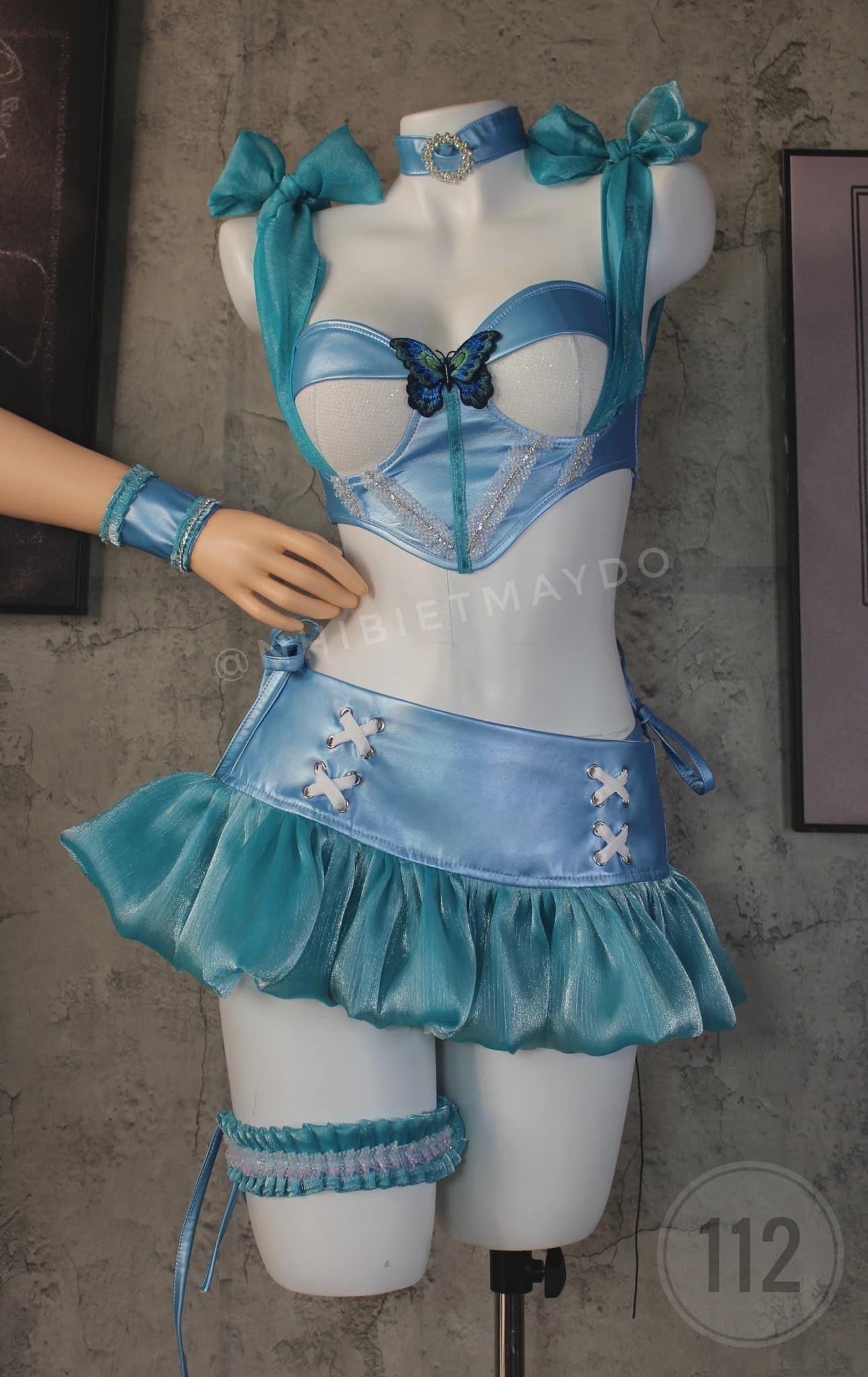 Cinderella-Inspired Blue Fairy Rave Set ⭐